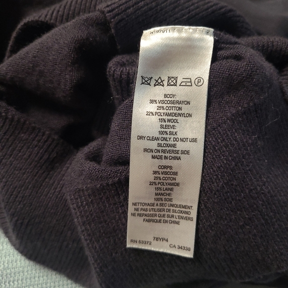 FCUK Silk Sleeve Knit Top in Deep Grey - Picture 11 of 16